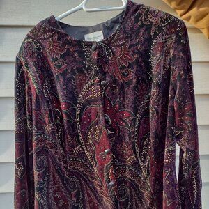 "Coldwater Creek" Formal Paisley Velvet Blazer